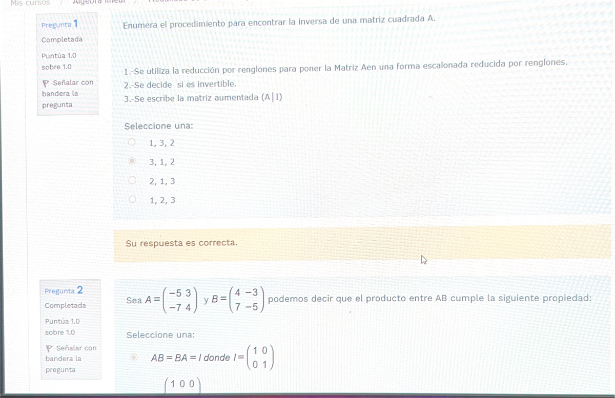 Examen 3 álgebra Lineal - Algebra Lineal - Studocu