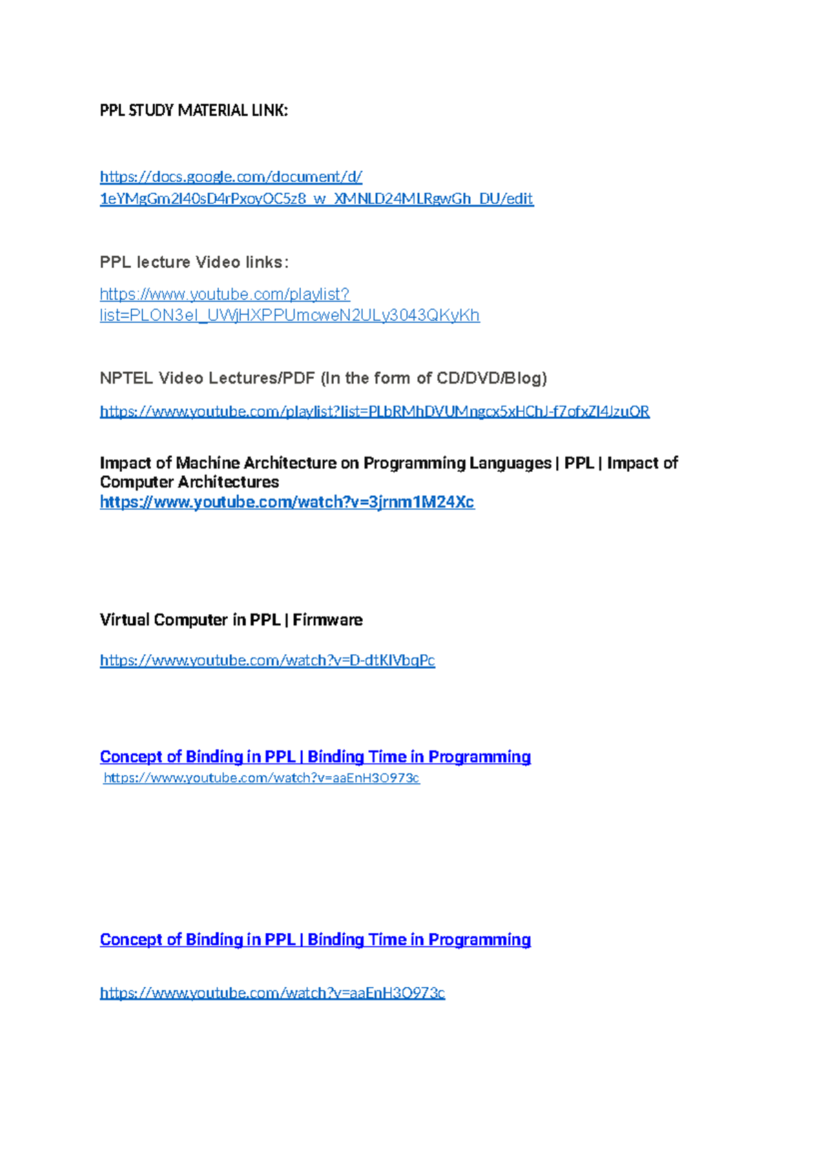 PPL Study Material LINK - PPL STUDY MATERIAL LINK: docs.google/document ...