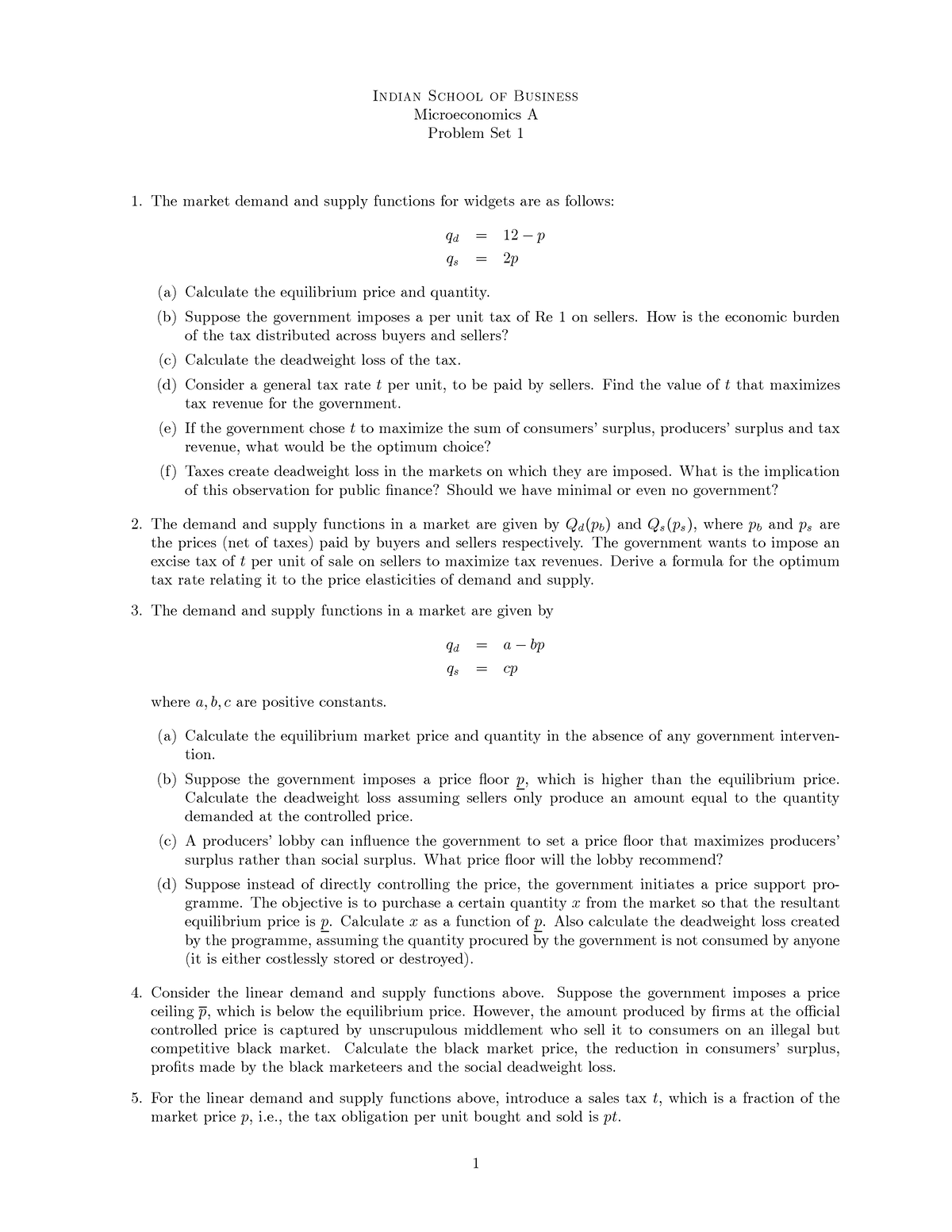 microeconomics case study assignment