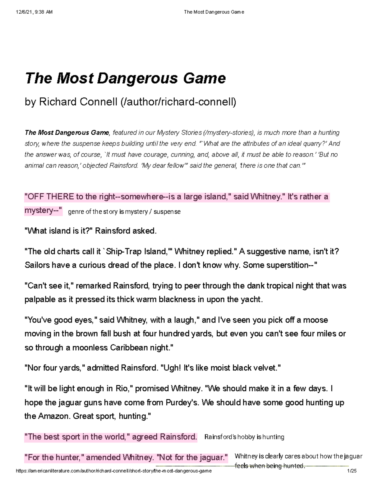 damaris-rodriguez-the-most-dangerous-game-by-richard-connell-the