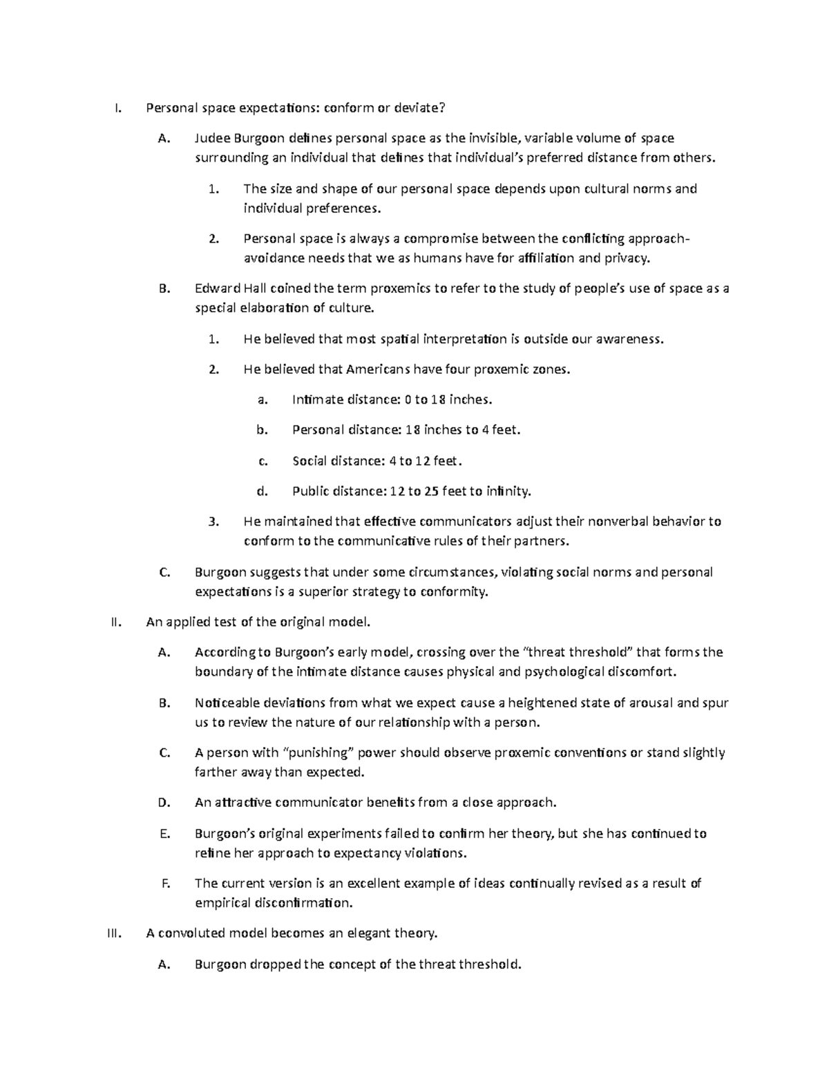 EVT - EVT notes - I. Personal space expectations: conform or deviate? A ...