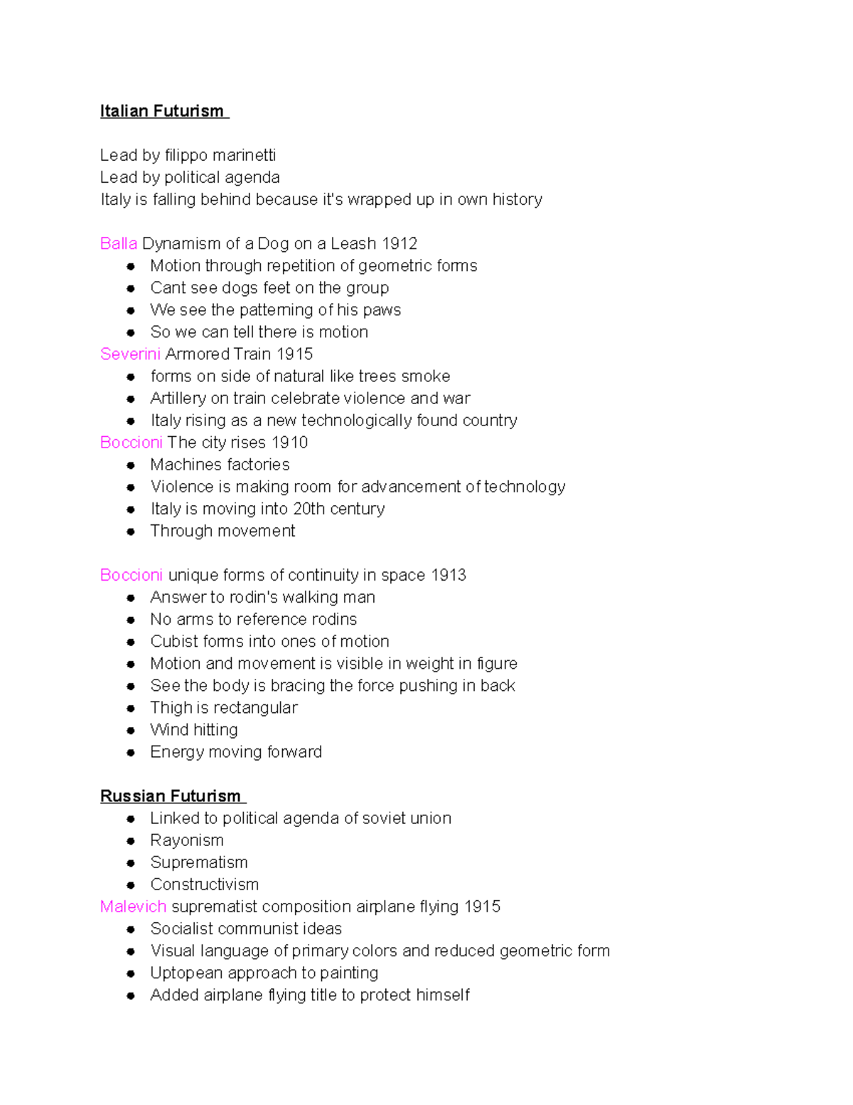 Art quiz 2 Modern Art lecture notes 0111 252 StuDocu