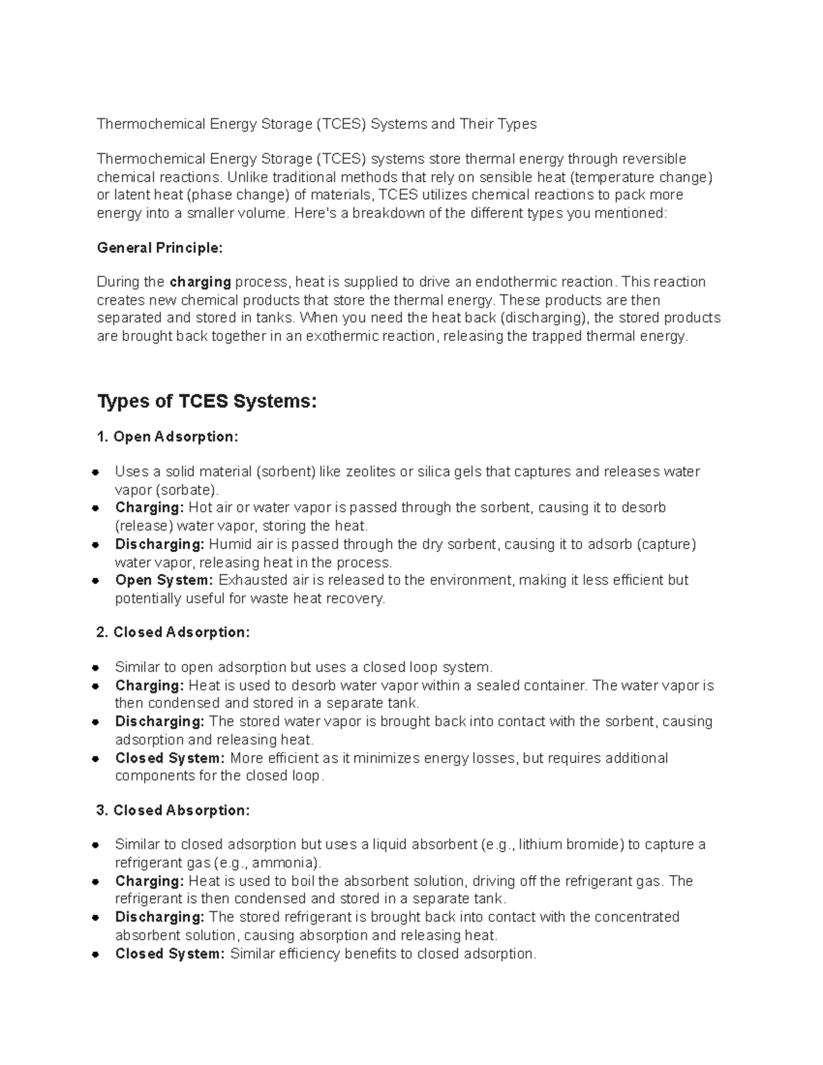 Tcess - ..... - Thermochemical Energy Storage (TCES) Systems and Their ...