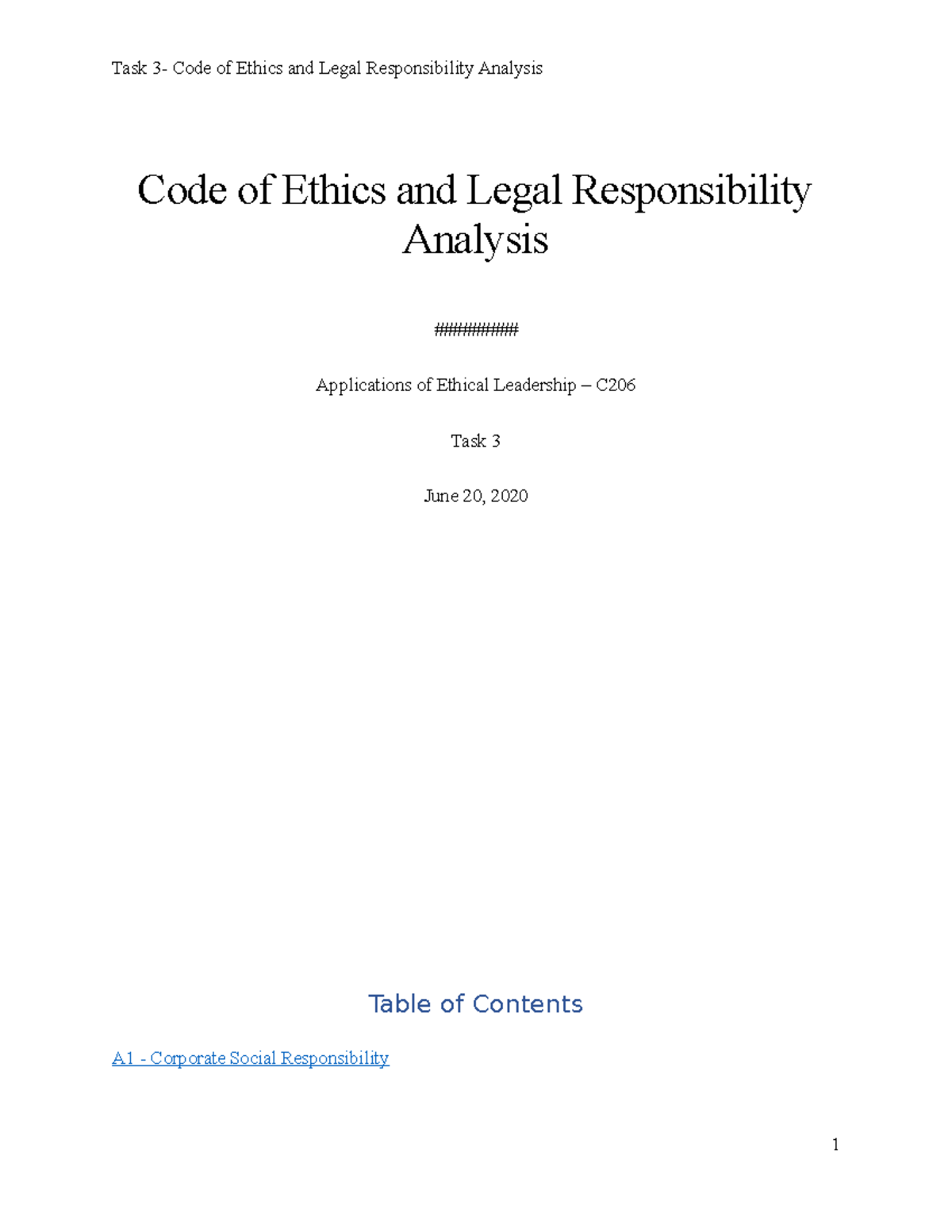 Passed - Task 3 - Code of Ethics and Legal Responsibility Analysis ...