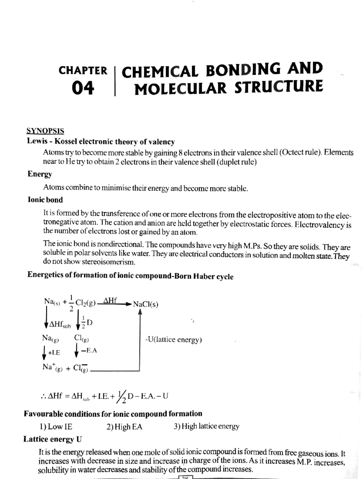 Chemical Bonding And Molecular Structure - CHAPTER CHEMICAL BONDING AND ...