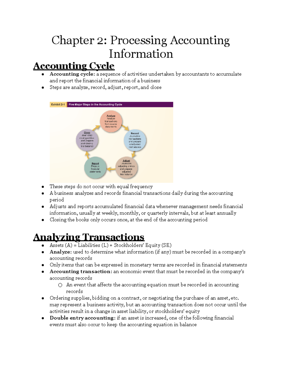 MBC Chapter 2 Processing Accounting Information - Chapter 2: Processing ...