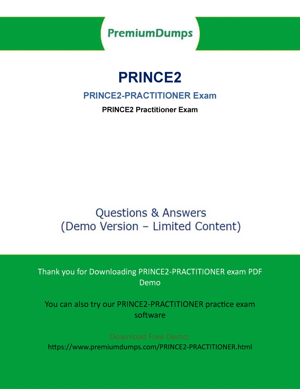 Prince 2 Practitioner Demo Questions Answers PDF Page 1 PRINCE2 Exam PRINCE2 Practitioner Exam