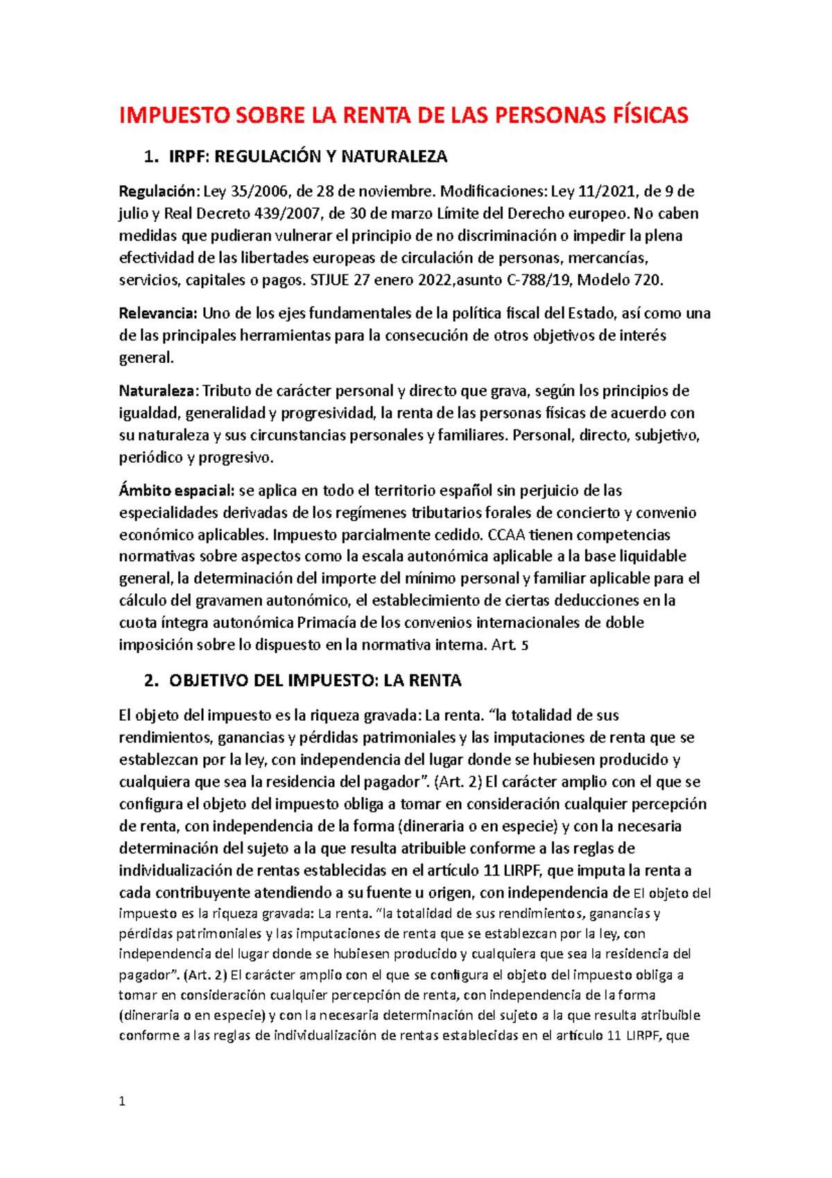 Impuesto Sobre LA Renta DE LAS Personas Físicas - IMPUESTO SOBRE LA ...