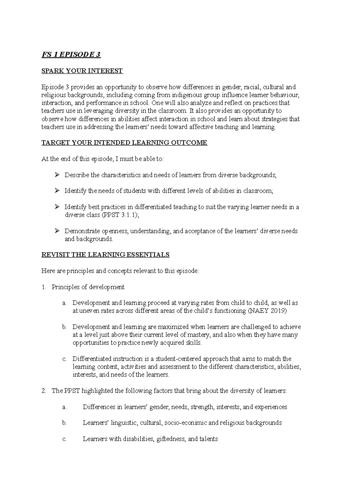 FS1-EP3 - template - FS 1 EPISODE 3 SPARK YOUR INTEREST Episode 3 ...