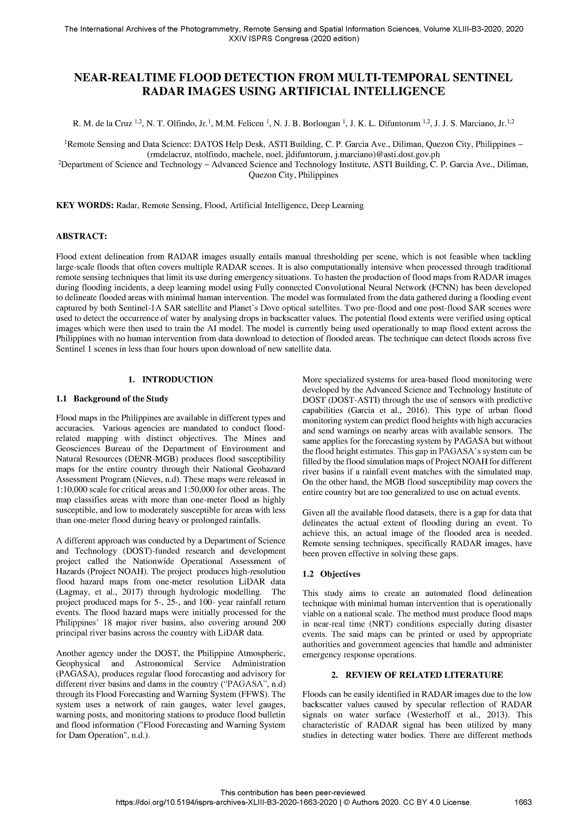 Isprs Archives Xliii B3 2020 1663 2020 - NEAR-REALTIME FLOOD DETECTION ...