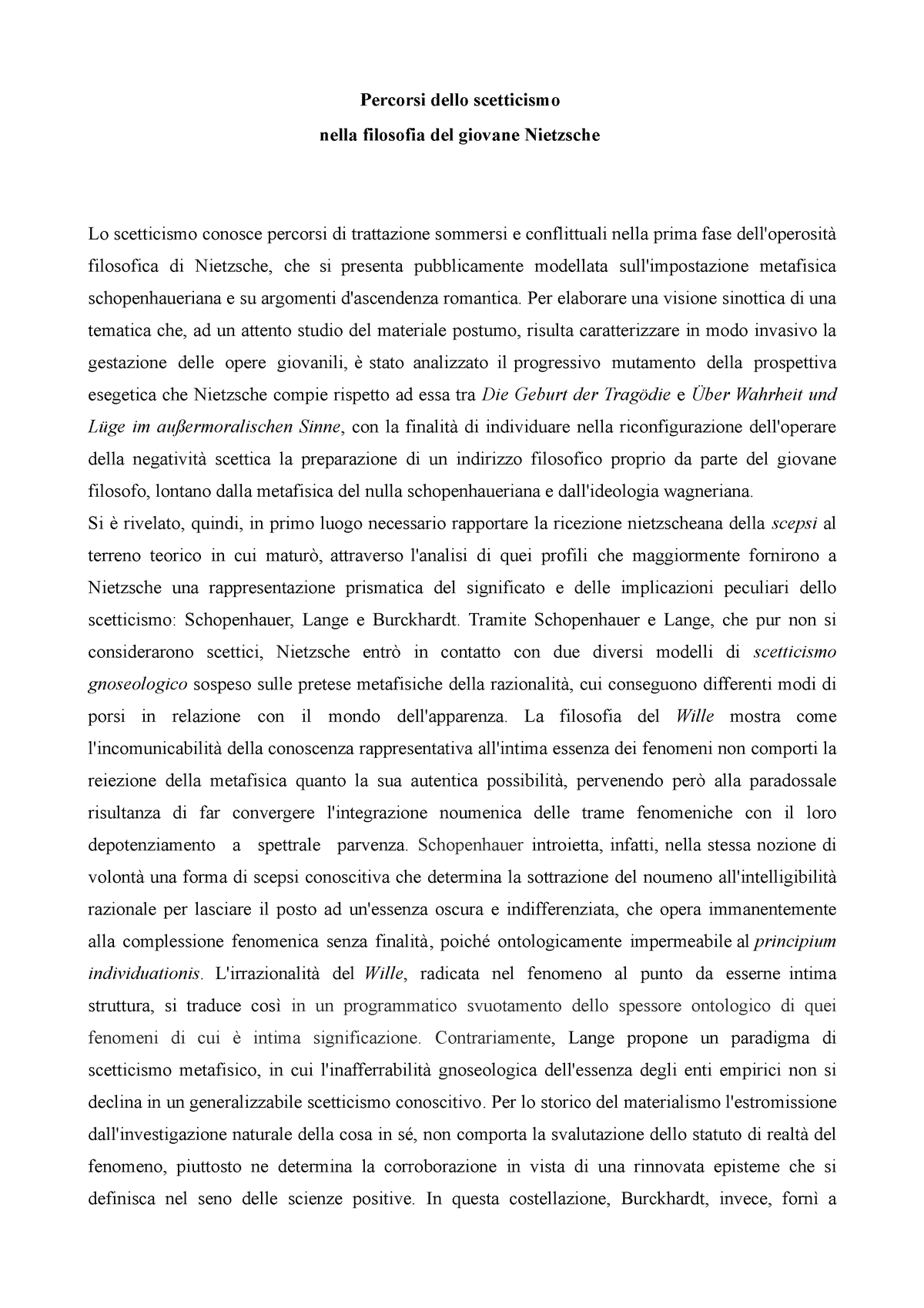 Abstract Tesi Percorsi Dello Scetticismo Nella Filosofia Del Giovane