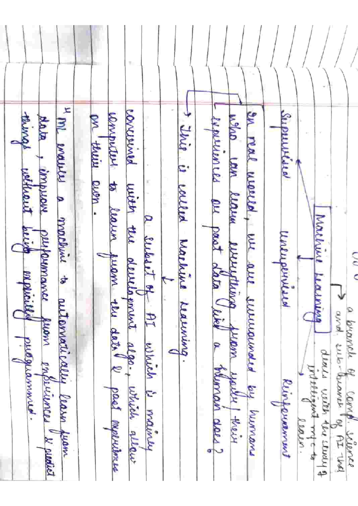 Machine Learning notes - a branch of comp science and of AI that ...