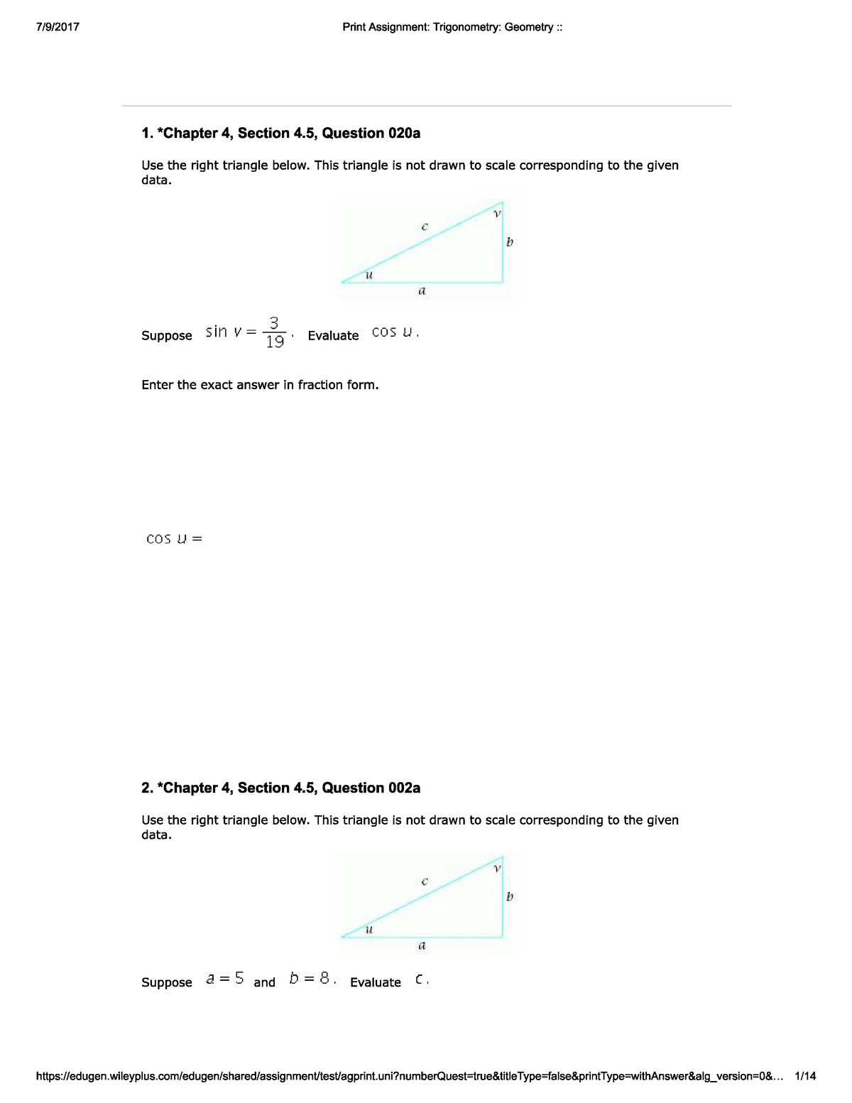 Wiley trig geometry key - MAC 1114 - Studocu