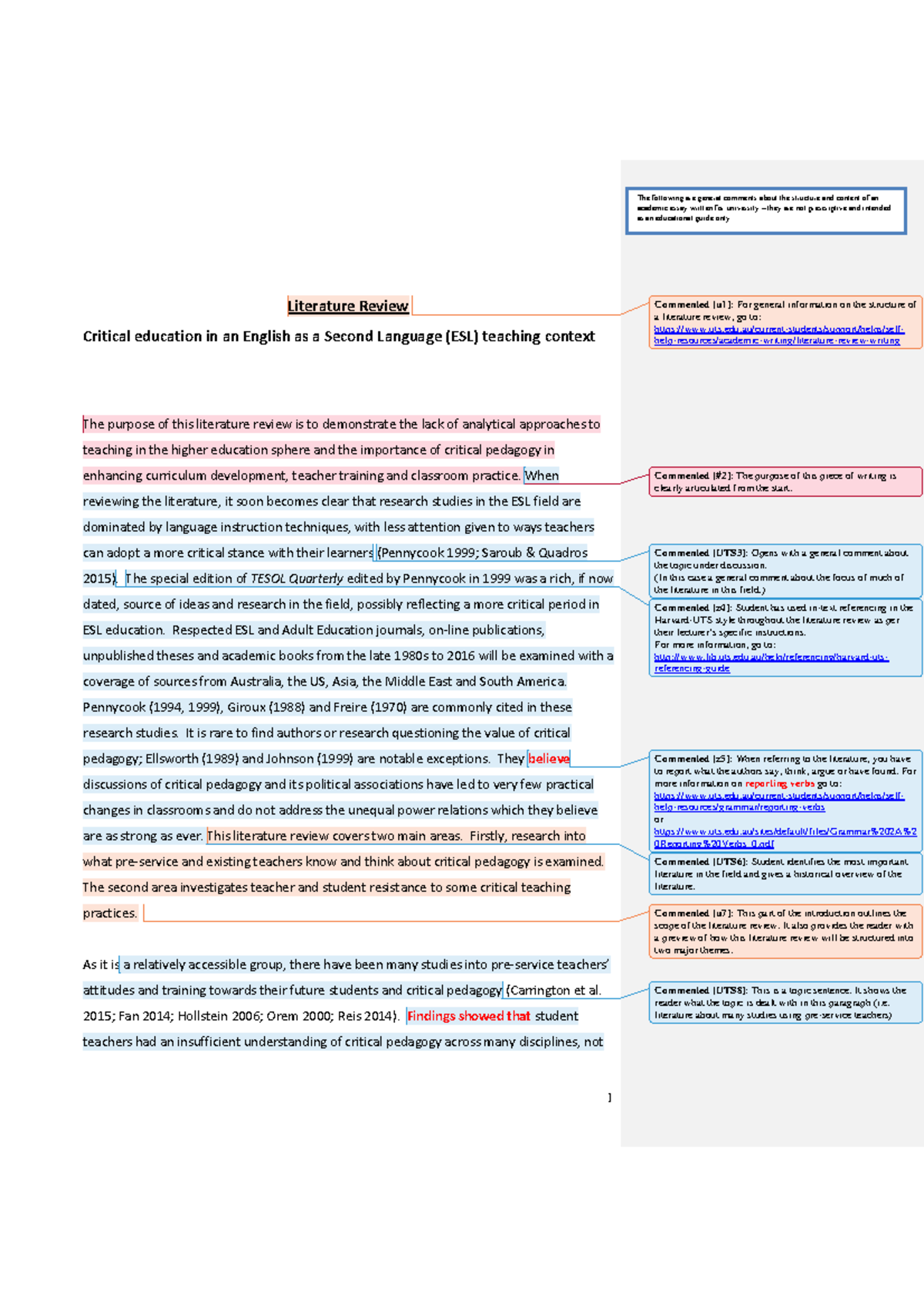 literature review structure harvard