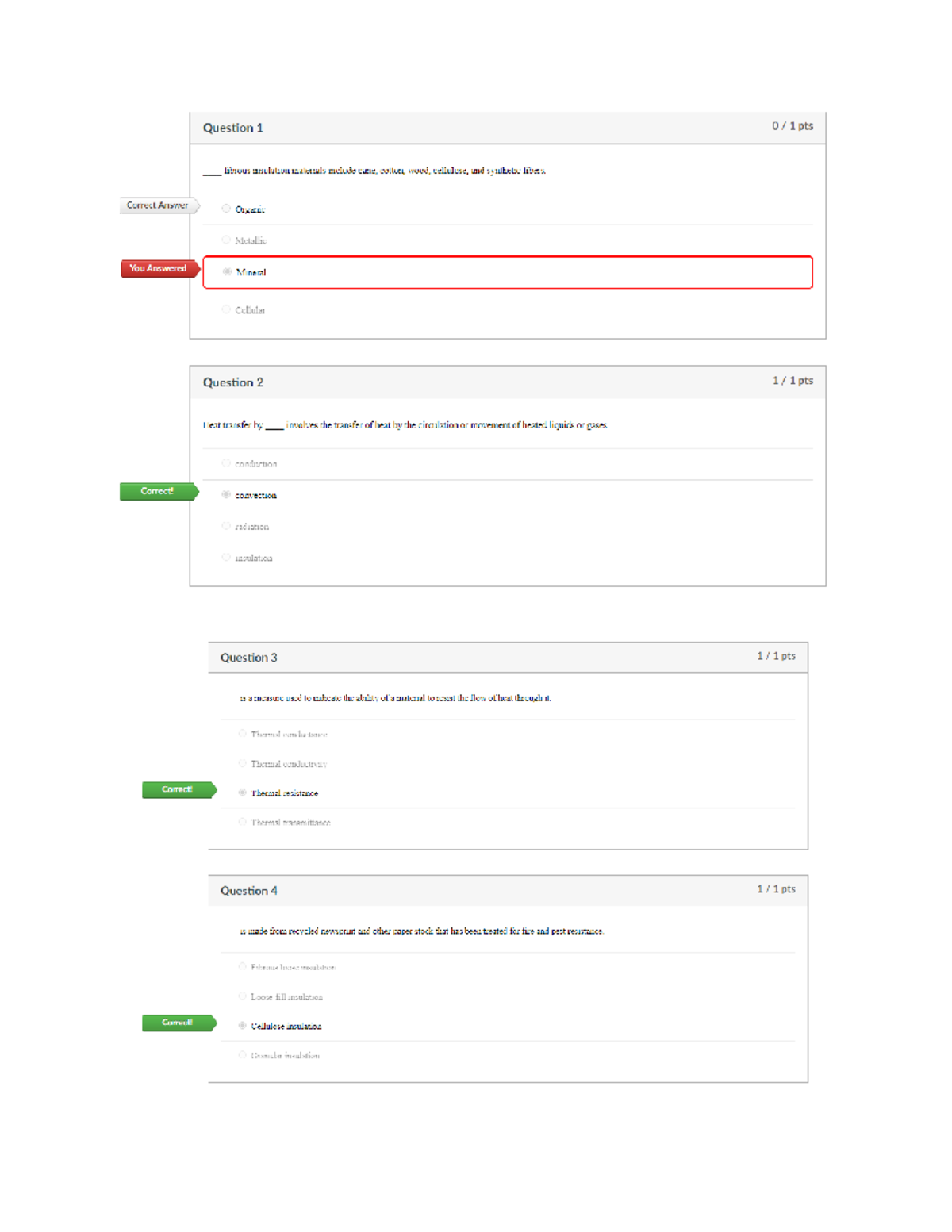 Chapter 24 — Thermal Insulation and Vapor Barriers quiz CVEN 5231