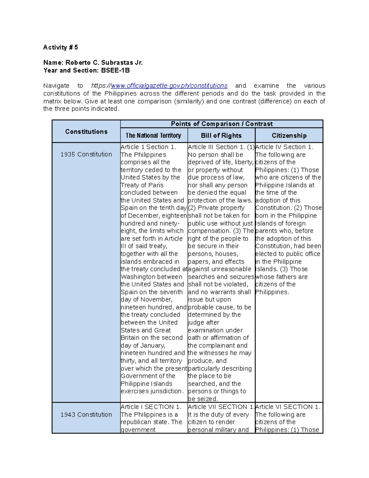 Activity 5 - sample of request for fuels - Activity # 5 Name: Roberto C ...