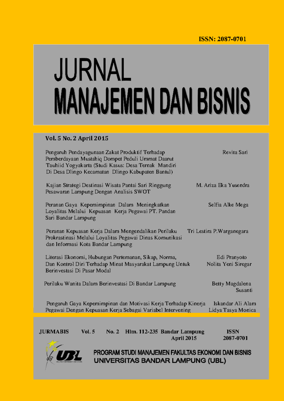 793 1953 1 PB - Jurnal Manajemen Dan Bisnis - ISSN: 2087- Vol. 5 No. 2 ...