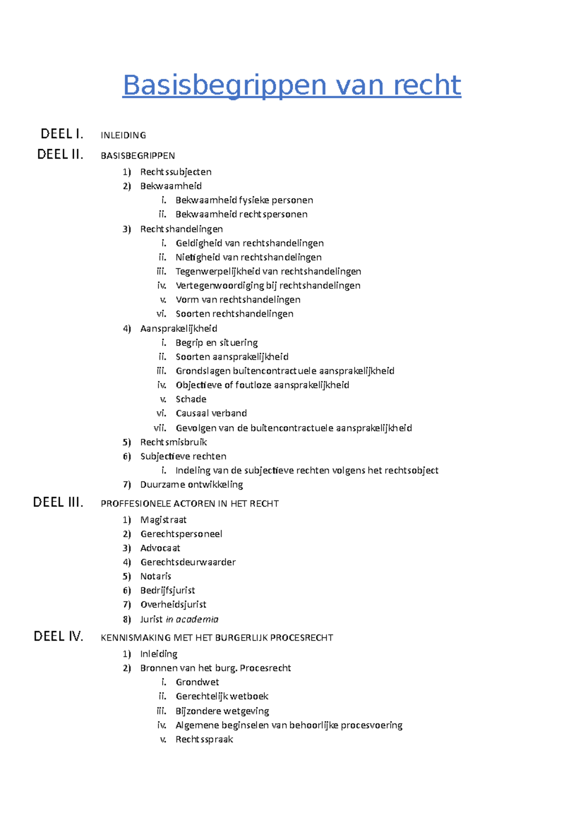 Basisbegrippen Van Recht - DEEL II. INLEIDING BASISBEGRIPPEN 1 ...