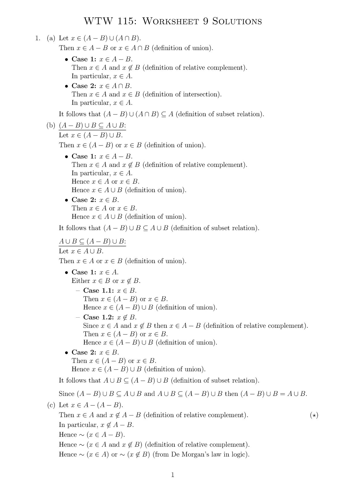 WTW 115 Worksheet 9 2017 Solutions - WTW 115 - UP - Studocu