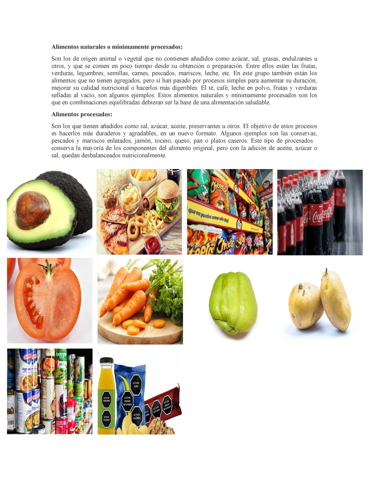 Alimentos Naturales O Mínimamente Procesados - Entre Ellos Están Las ...