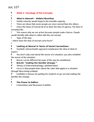 Lecture notes, lectures 2-5 - all in one document - Week Sociology of ...