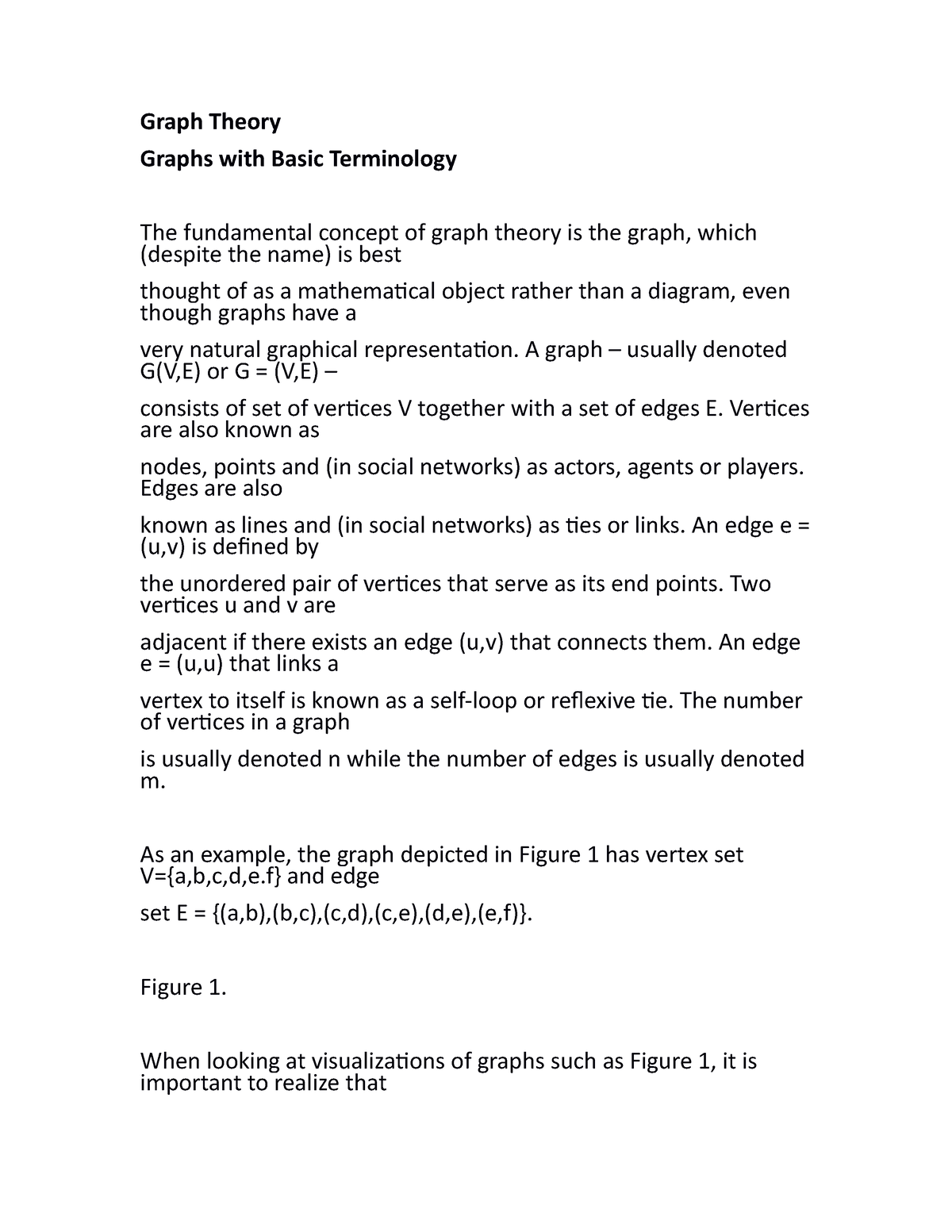 Graphs With Basic Terminology - Graph Theory Graphs With Basic ...