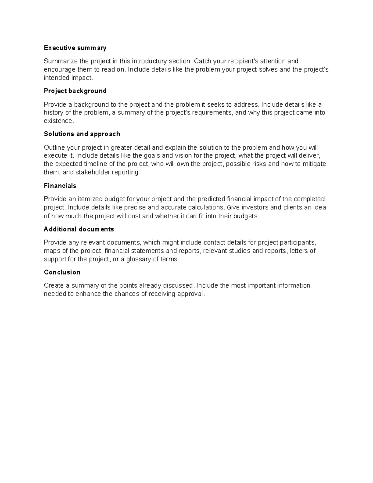 Project Proposal Template - Executive summary Summarize the project in ...