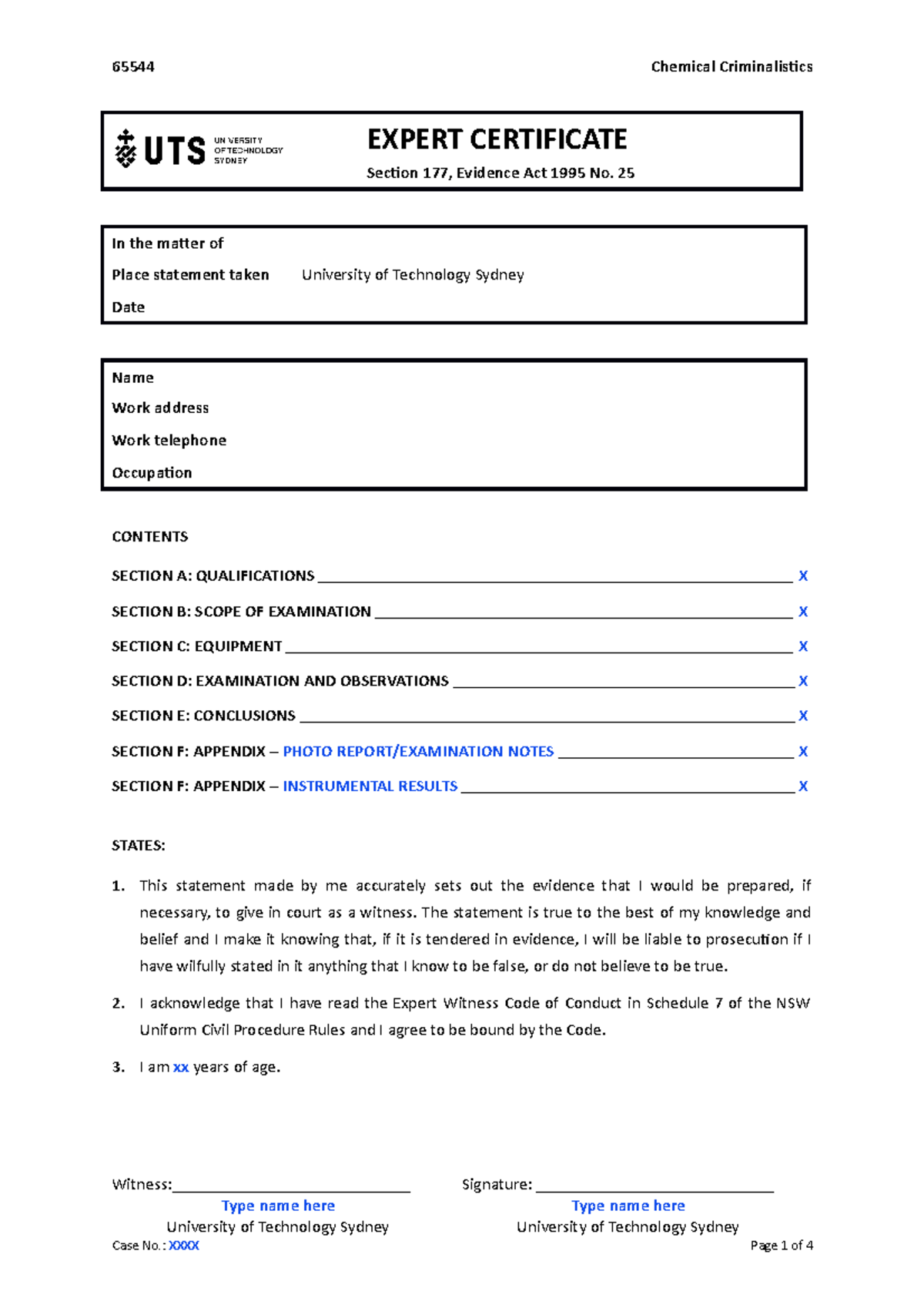 65544 Expert Certificate template - EXPERT CERTIFICATE Section 177 ...