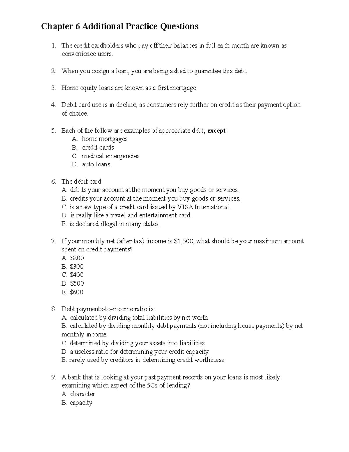 CH6 Additional Questions Revised - Chapter 6 Additional Practice ...