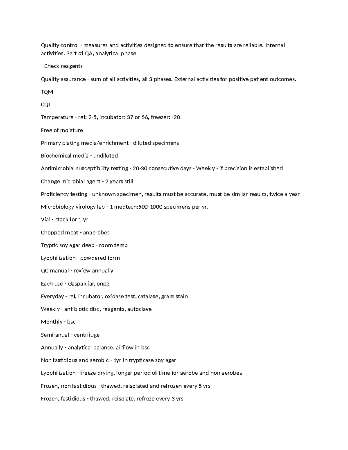 Qcccc - Quality control - measures and activities designed to ensure ...