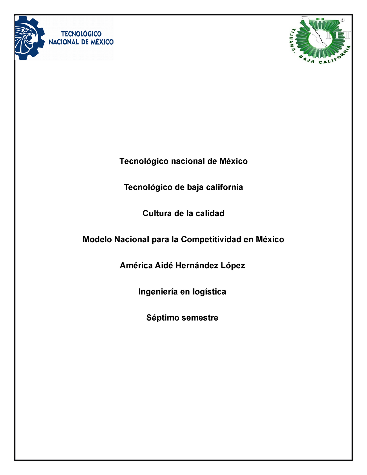 Modelo Nacional para la Competitividad en México - Tecnológico nacional de  México Tecnológico de - Studocu