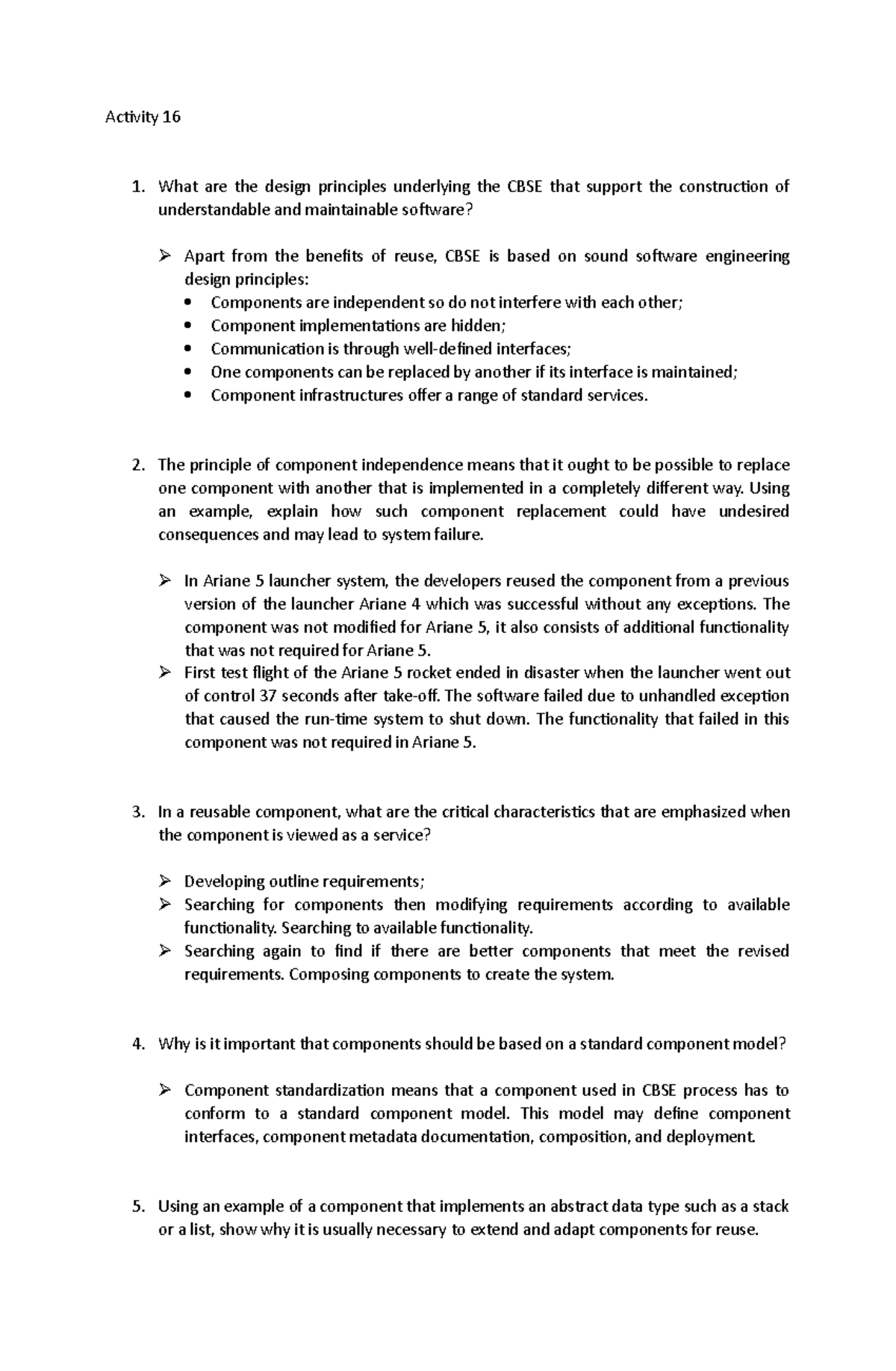 Activity 16 software engineering - Activity 16 What are the design ...