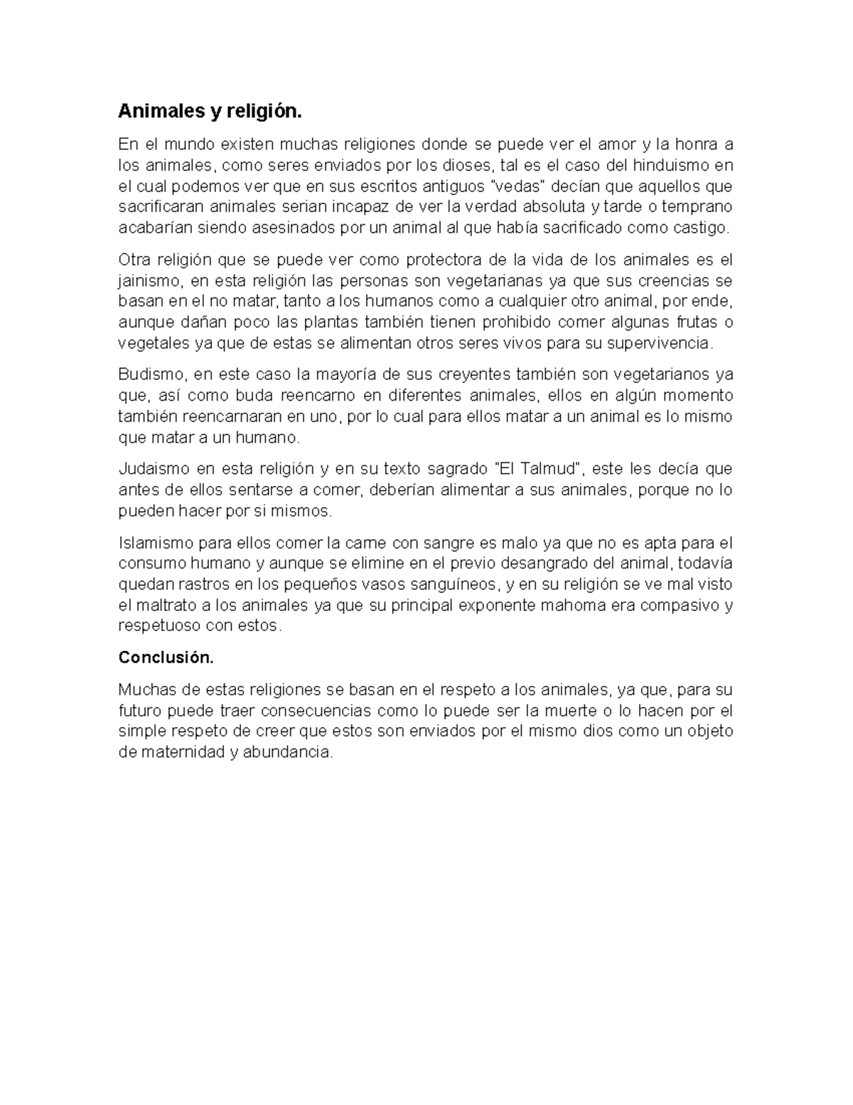 Animales Y Religion Resumen Bioquimica Animales Y Religion En El Mundo Existen Muchas Studocu