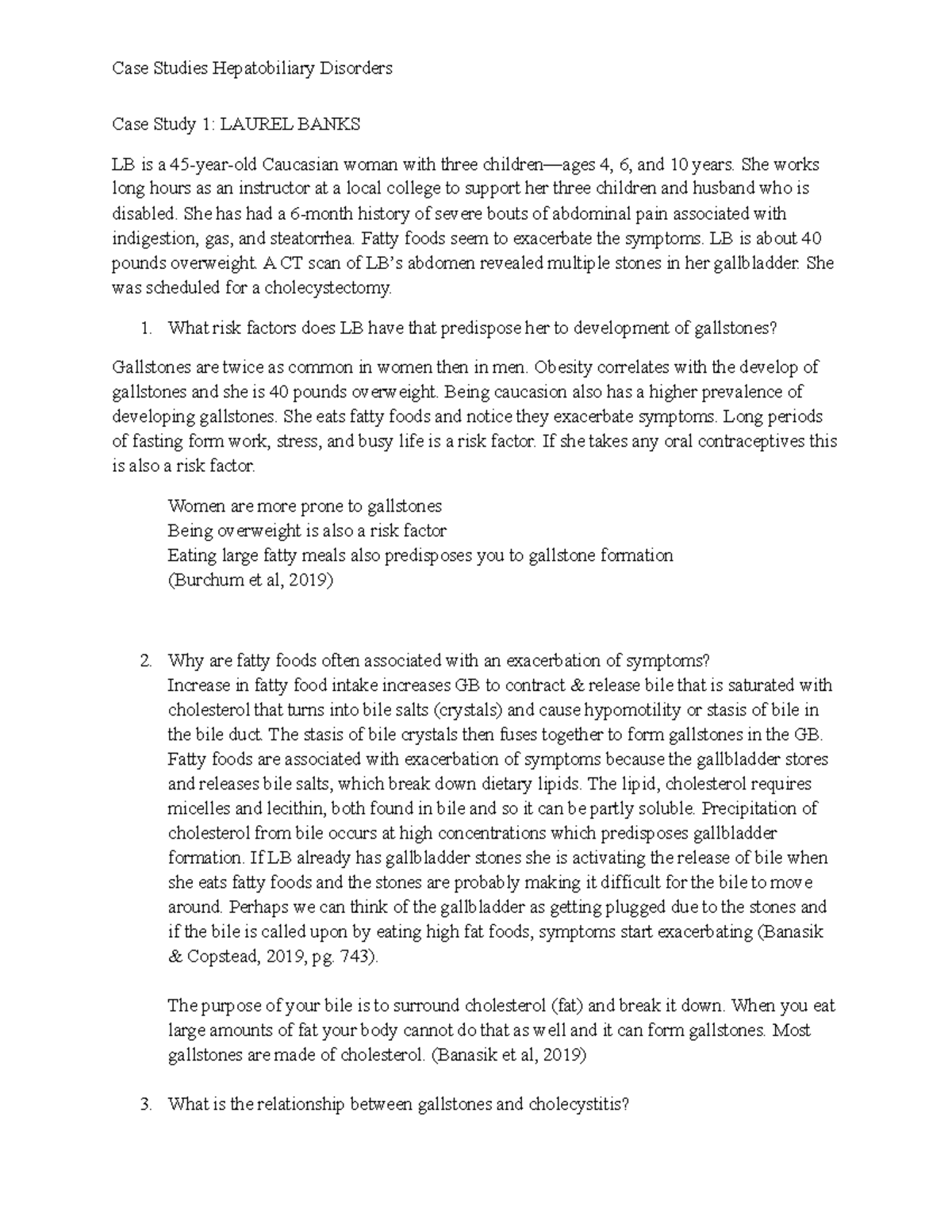 NUP 353 Case Study Week 9 Case Study 1 LAUREL BANKS LB Is A 45 year