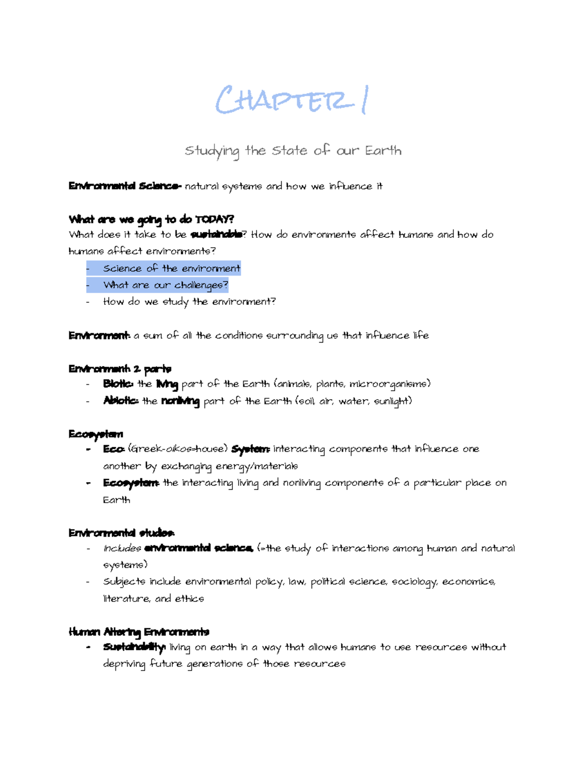 Chapter 1 Chapter 1 Studying The State Of Our Earth Environmental Chapter 1 Chapter 1 Studying The State Of Our Earth Environmental