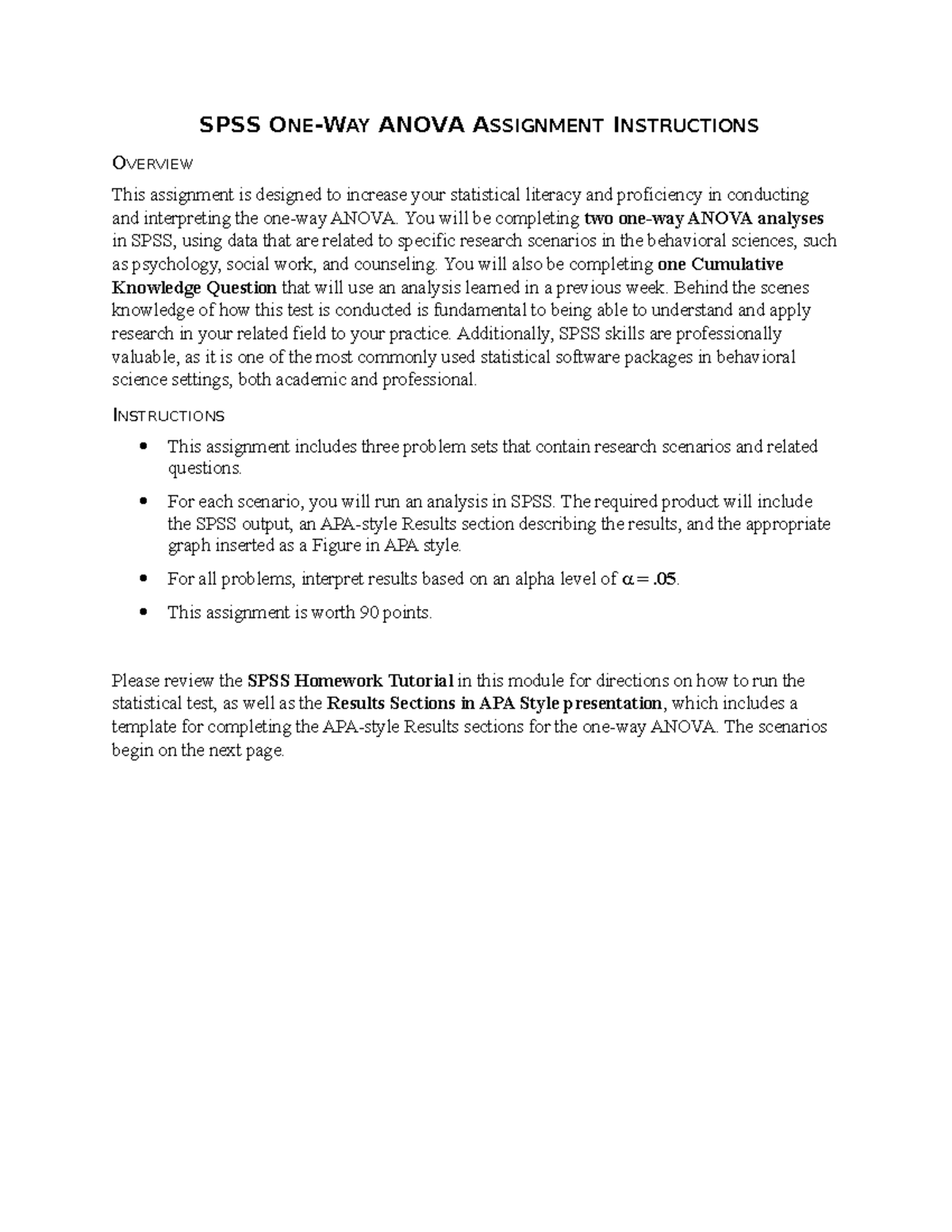 spss homework one way anova assignment