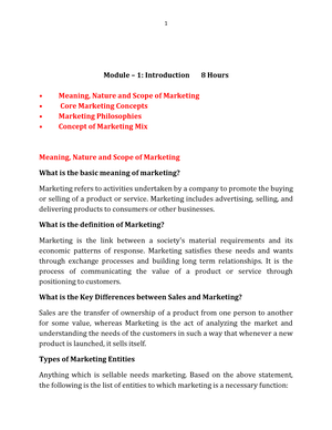 Module-3 Mktg Mgmt - Notes On Module-3 Mktg Mgmt - Module – 3: Product ...