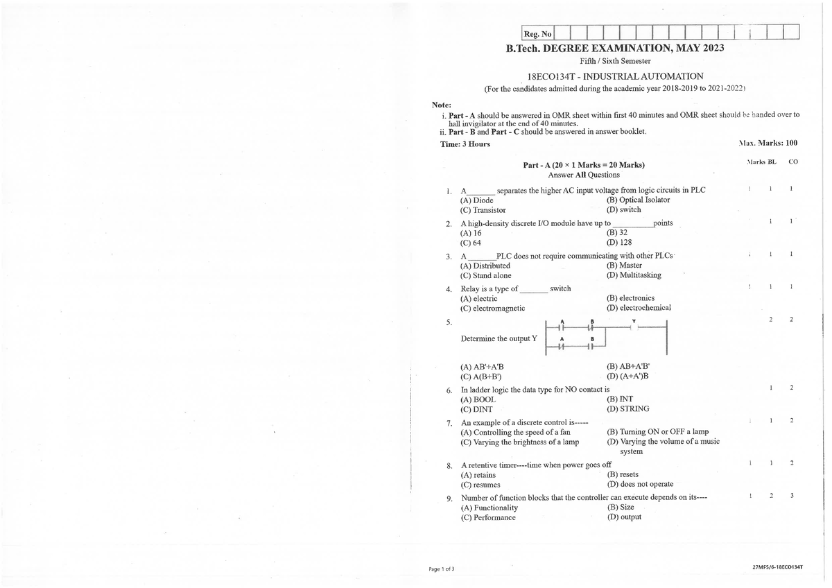 18ECO134T - previous year question paper - Reg. No B. DEGREE ...
