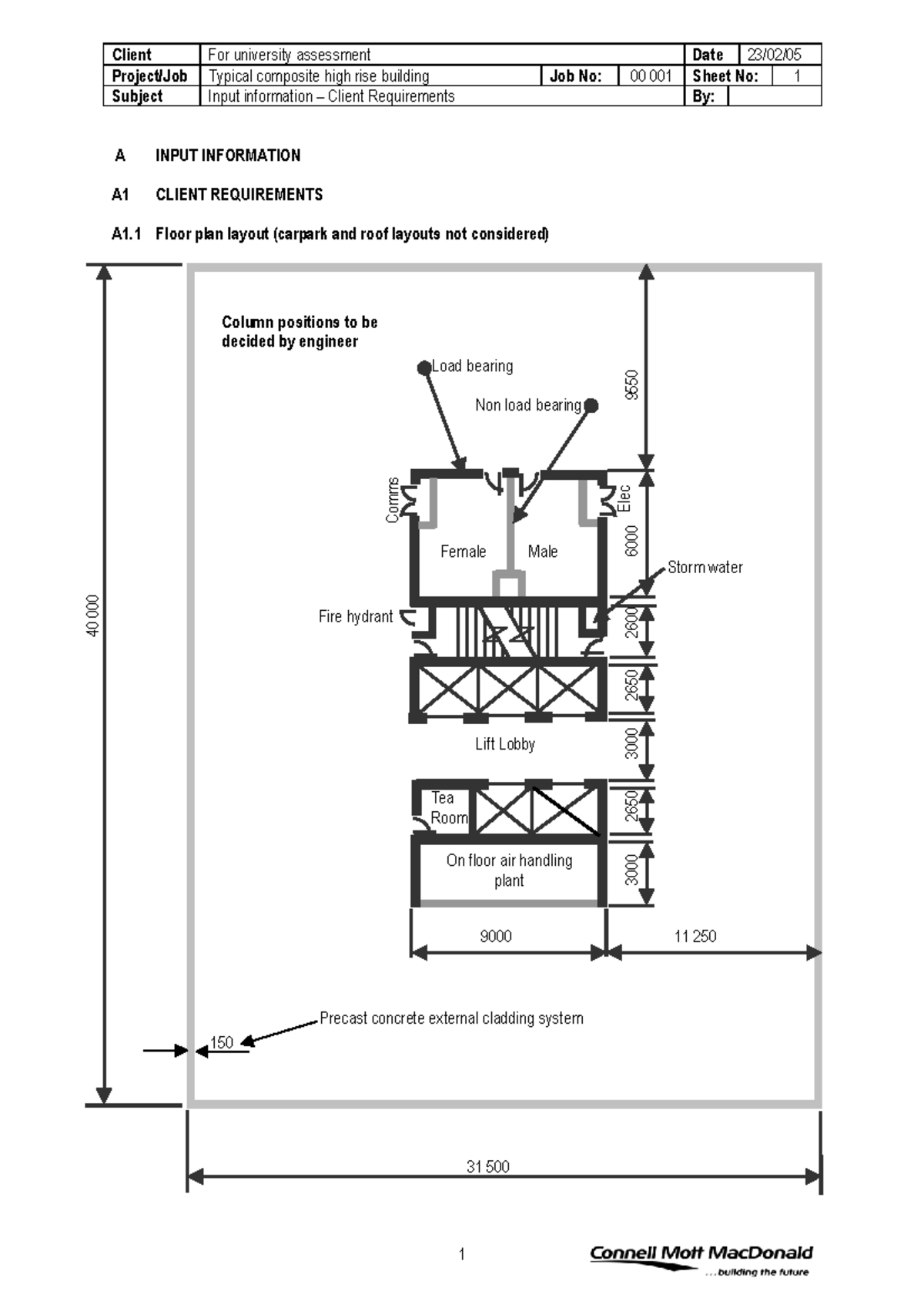 Conceptual Design Example Project/Job Typical composite high rise