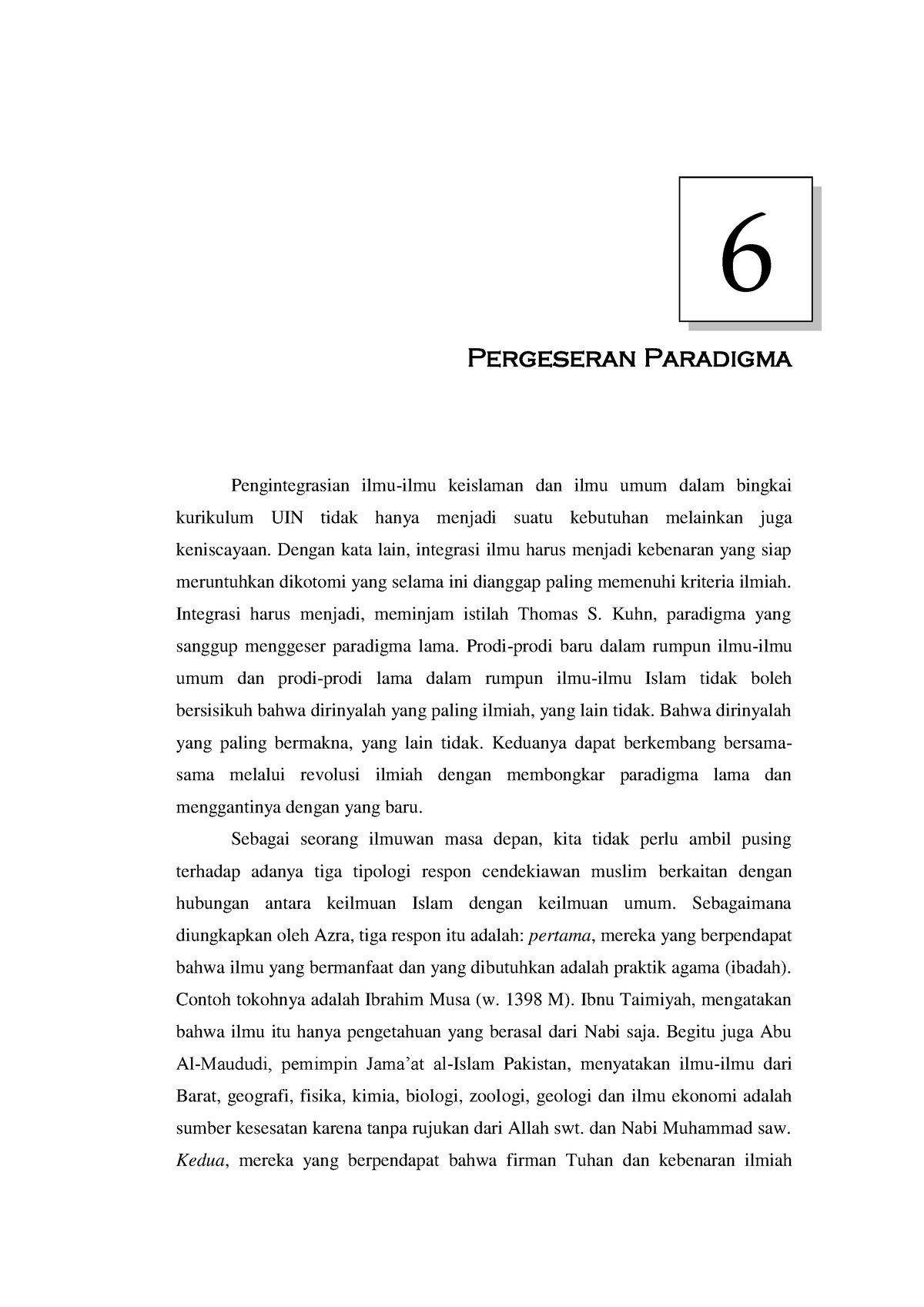 6 Pergeseran Paradigma - Pergeseran Paradigma Pengintegrasian Ilmu-ilmu ...