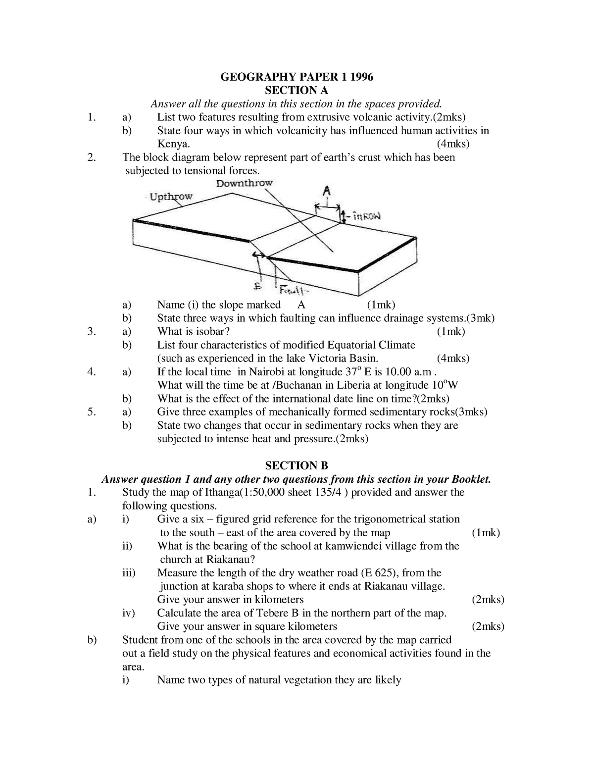 geography-waer-geography-paper-1-1996-section-a-answer-all-the