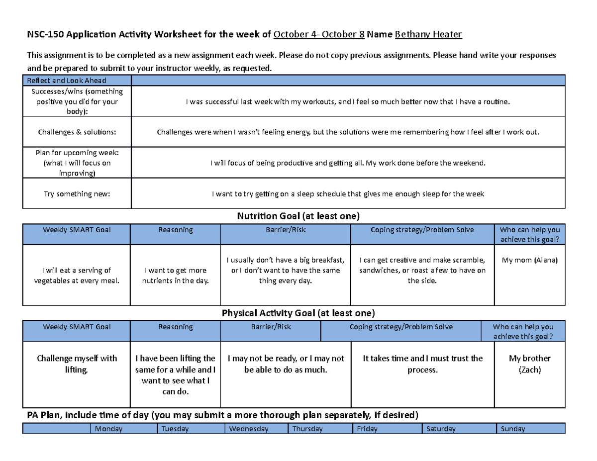 Application Activity # 3 - Please do not copy previous assignments ...