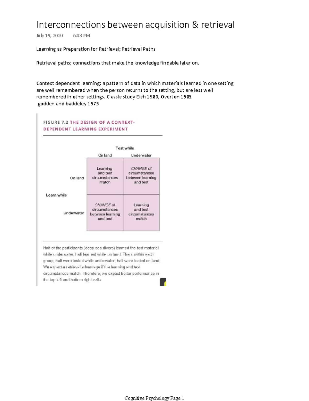 Chapter seven - An Introduction to Cognitive Psychology - Learning as ...