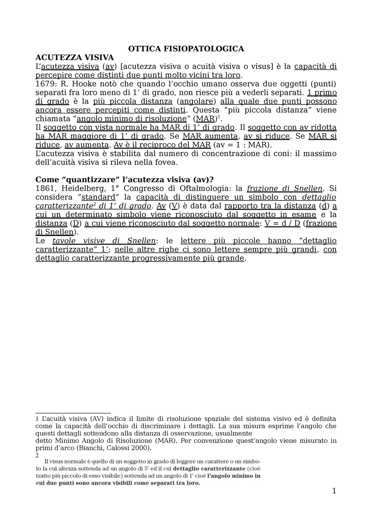 L'esame della vista: tavole ottotipiche e l'acuità visiva