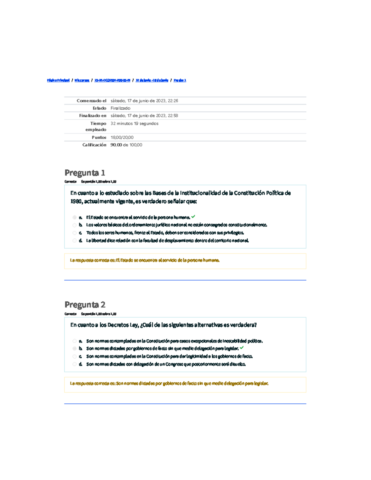 Prueba 1 Derecho constitucional - Página Principal / Mis cursos / 23-2B ...
