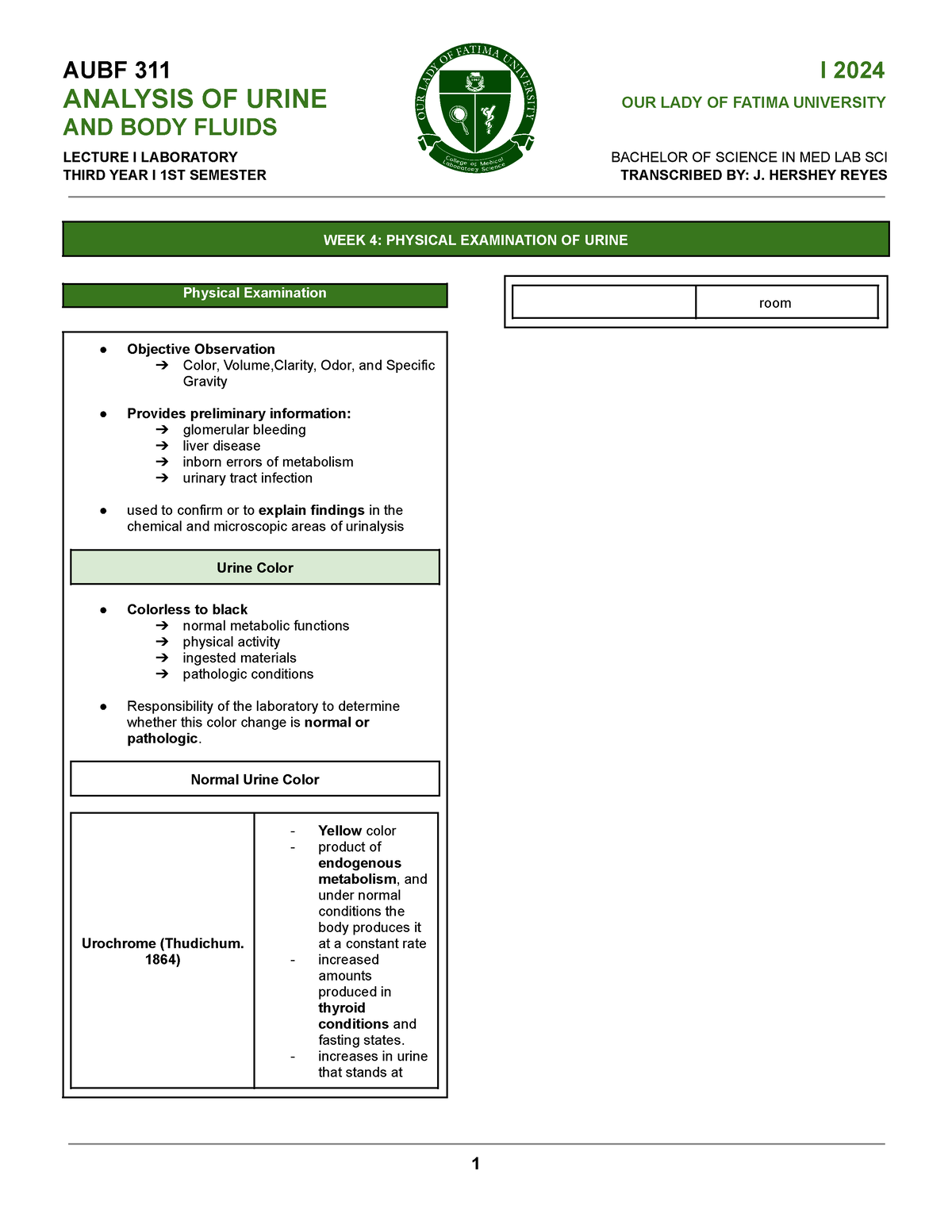 Lesson 3 Physical Examination Of Urine AUBF 311 I 2024 ANALYSIS OF   Thumb 1200 1553 