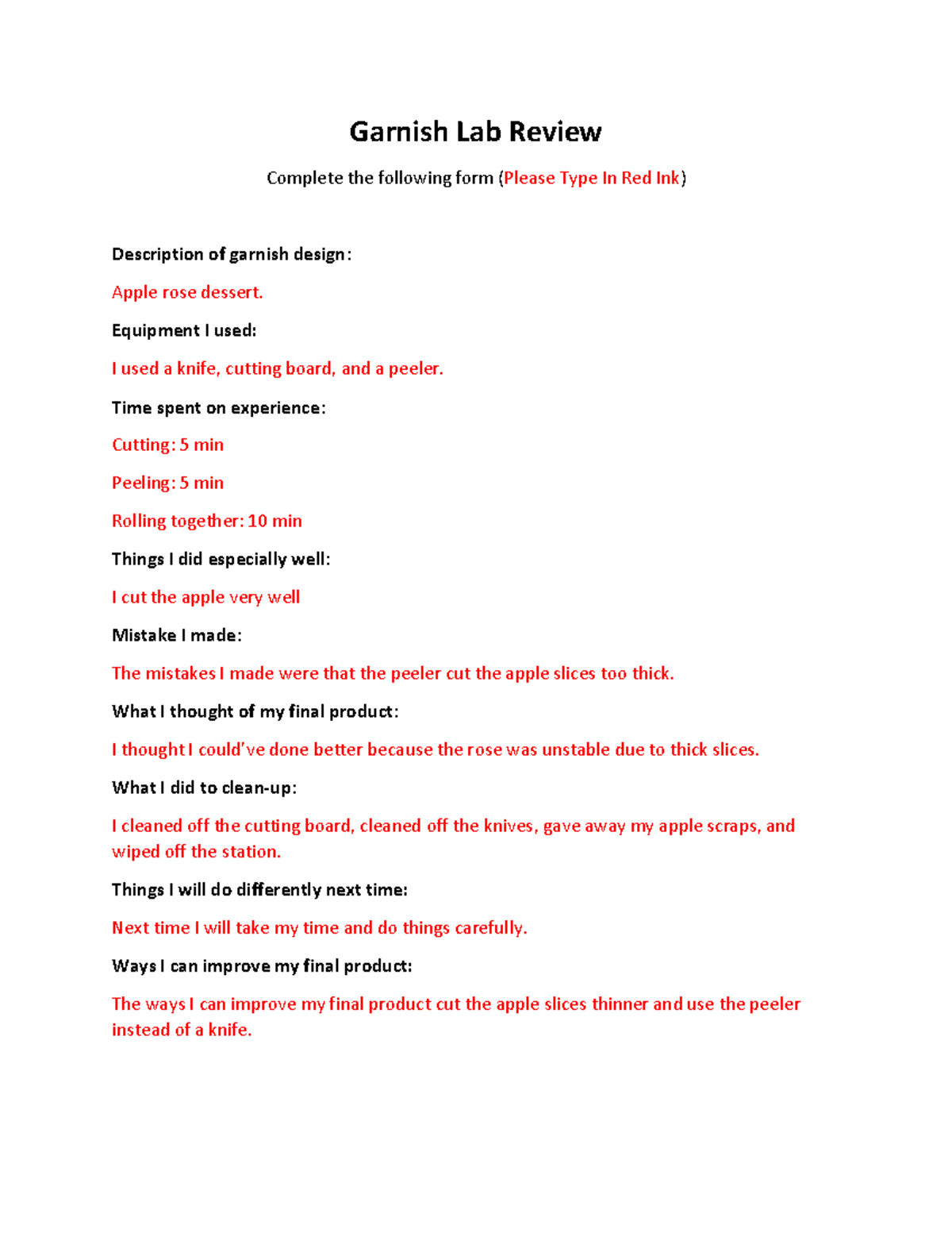 W12D5 - Garde Manger - Garnish Lab Review- Aryanna Gonzalez - Garnish ...