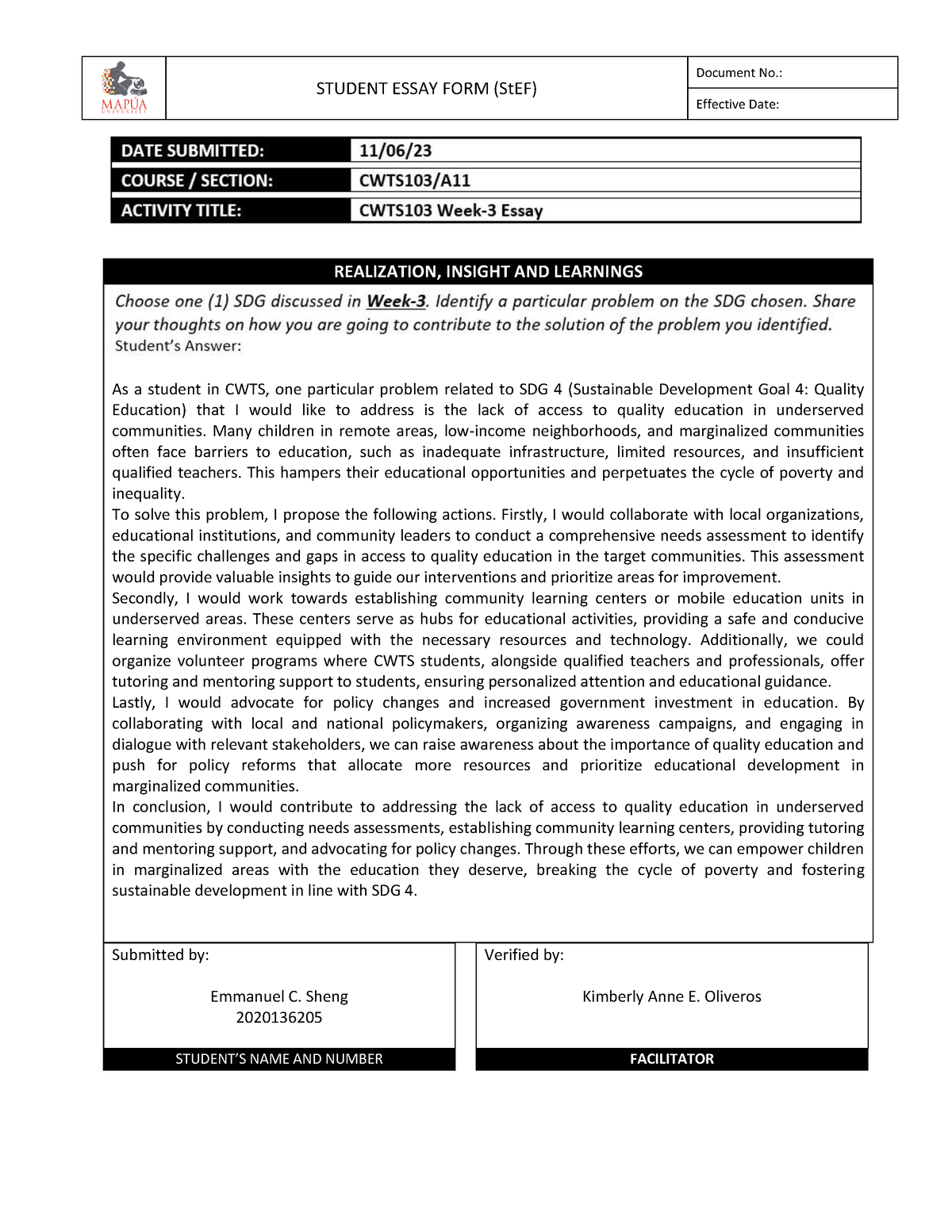 Sheng-A11-E3 - Essay 3 - STUDENT ESSAY FORM (StEF) Document No ...