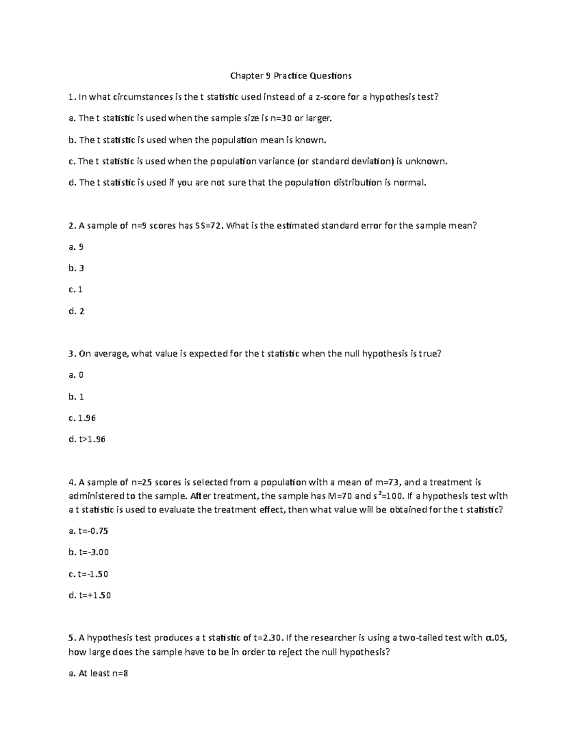 Chapter 9 learning checks - Chapter 9 Practice Questions In what ...