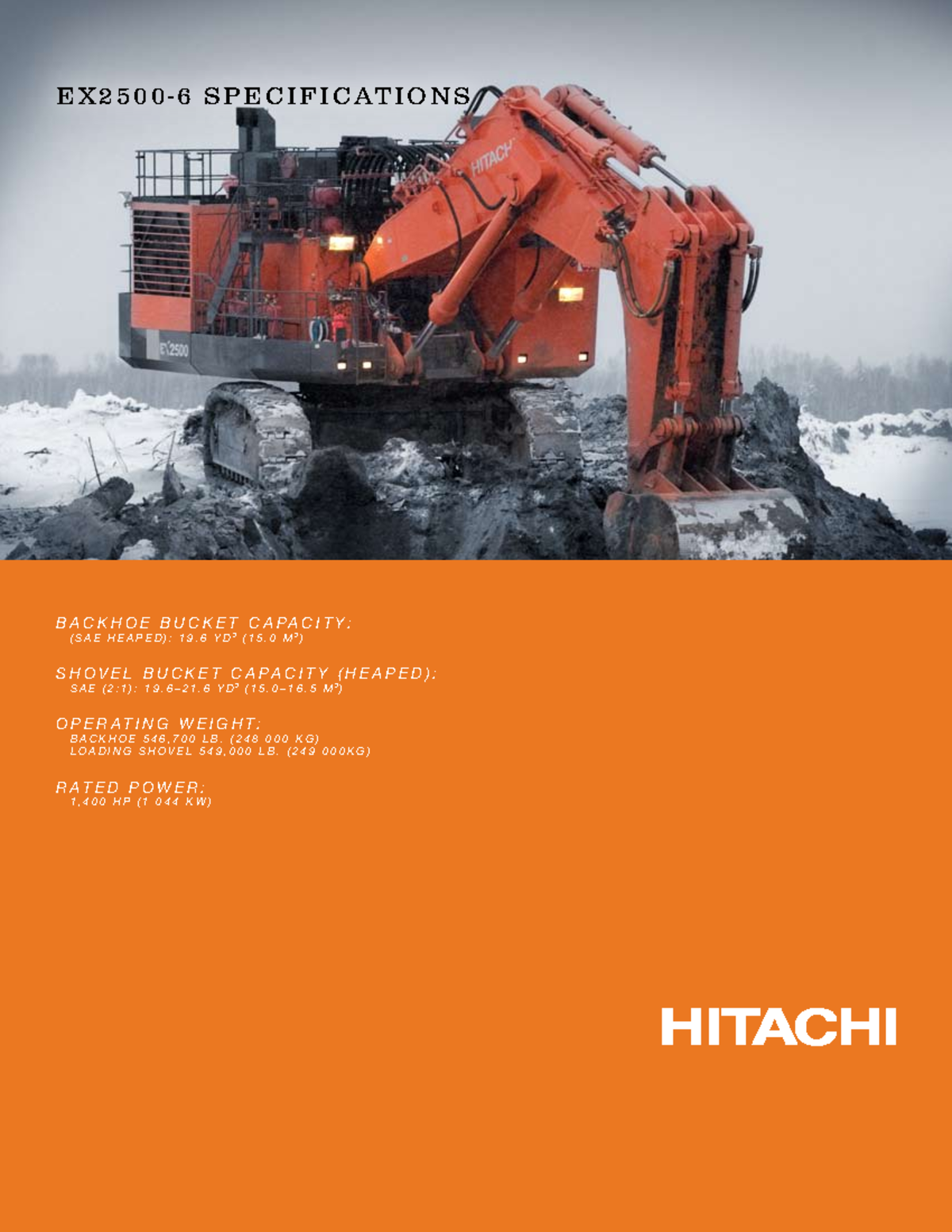 EX2500-6 Specifications - Hitachi - E X 2 5 0 0 - 6 S P E C I F I C A T ...